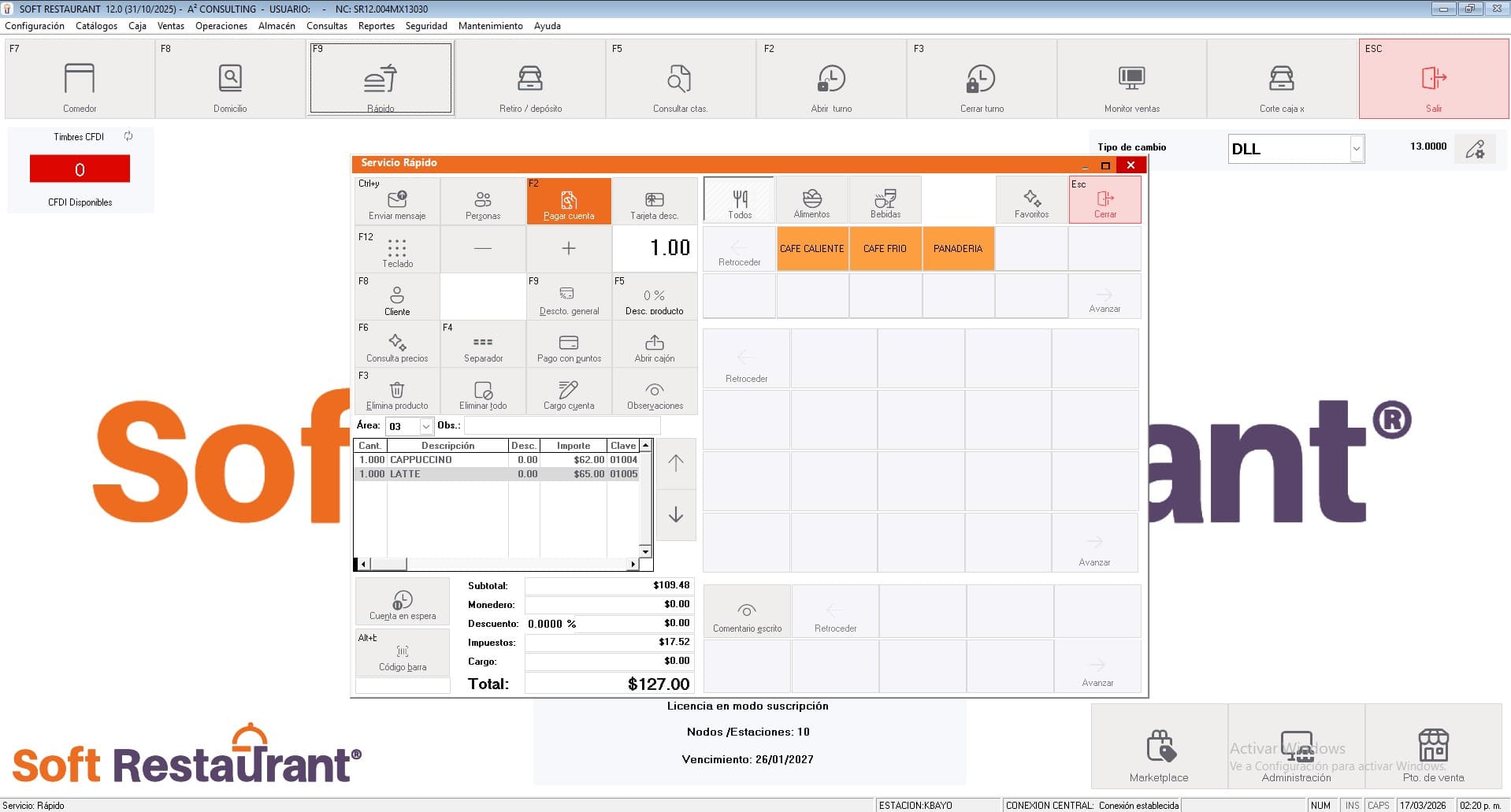 SoftRestaurant System Dashboard